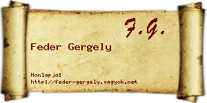 Feder Gergely névjegykártya